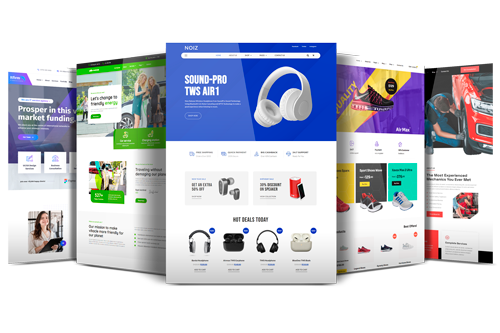 Display of the best responsive ecommerce themes, highlighting mobile versions from 911MYWEB's stunning website examples.