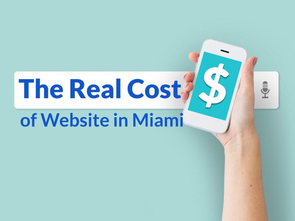 An infographic detailing the costs associated with creating a website in Miami, including design, hosting, and maintenance.