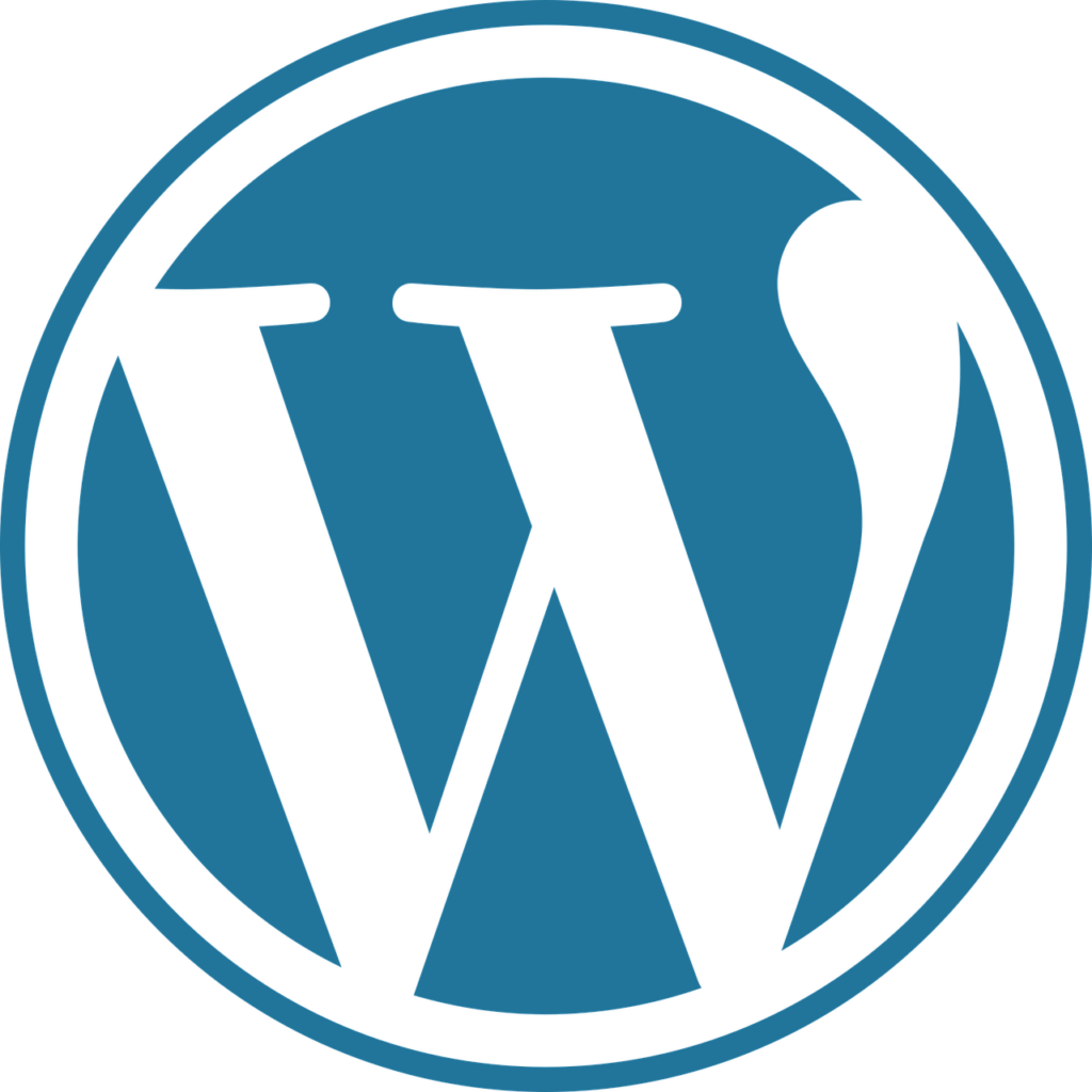 WordPress logo enclosed within a blue circle, symbolizing professional website design and development services in Miami, Florida.