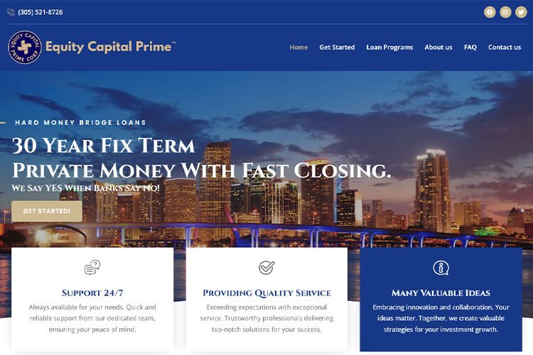 An image of the Equity Capital website, highlighting its focus on agriculture with various articles and updates.